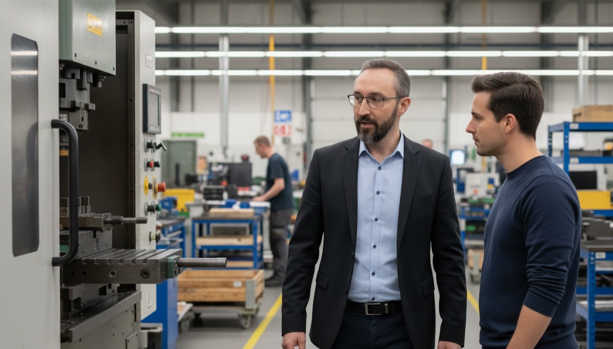 Tim Rosen von NovaData Solutions im Beratungsgespräch beim Handwerksbetrieb vor Ort